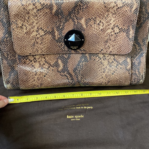 Authentic Kate Spade designer faux snake skin shoulder bag purse - Picture 9 of 11